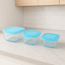 Premium Quality 3 - Piece Square Glass Food Storage Container / Bowl Set - Justgrabit Inc.