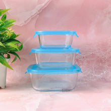 Premium Quality 3 - Piece Square Glass Food Storage Container / Bowl Set - Justgrabit Inc.