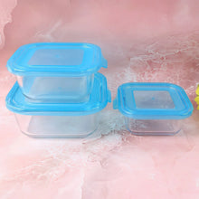 Premium Quality 3 - Piece Square Glass Food Storage Container / Bowl Set - Justgrabit Inc.
