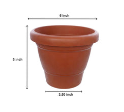 Garden Heavy Plastic Planter Pot / Gamla 6 inch (Brown, Pack of 1, Small) - Justgrabit Inc.
