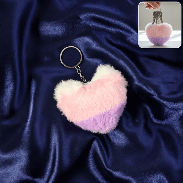 Soft Plush Cute Heart Keychain - 1 Pc - justgrabit.in | Just Grab It