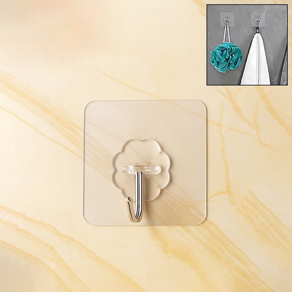 Self Adhesive Transparent Wall Hook (1 Pc) - justgrabit.in | Just Grab It