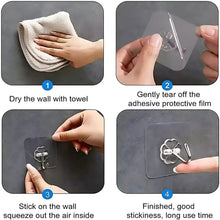 Self Adhesive Transparent Wall Hook (1 Pc) - justgrabit.in | Just Grab It