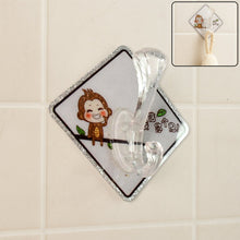 Cute Cartoon Print Transparent Wall Hook with Self - Adhesive Back (1 Pc) - justgrabit.in | Just Grab It