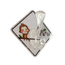 Cute Cartoon Print Transparent Wall Hook with Self - Adhesive Back (1 Pc) - justgrabit.in | Just Grab It