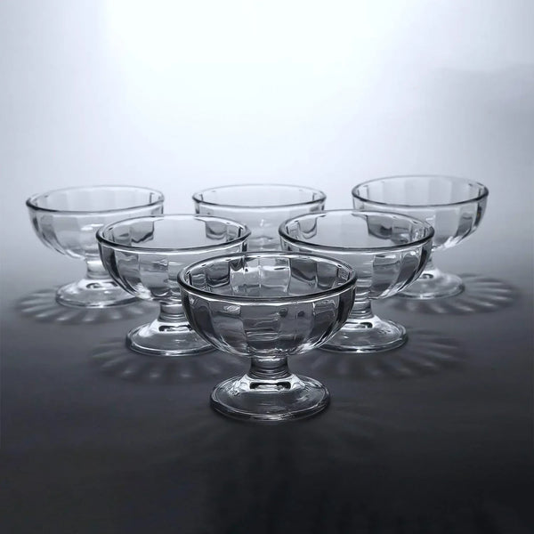 Premium Glass Ice Cream Dessert Bowl 6 Pc Set - Justgrabit Inc.