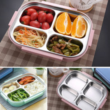 Black Transparent 4 Compartment Lunch Box for Kids and adults, Stainless Steel Lunch Box with 4 Compartments. - Justgrabit Inc.