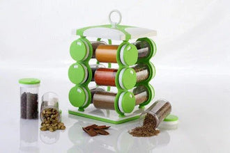 Spice jar Set - Food Grade Plastic 12pcs Spice jar (Brown Box) - Justgrabit Inc.