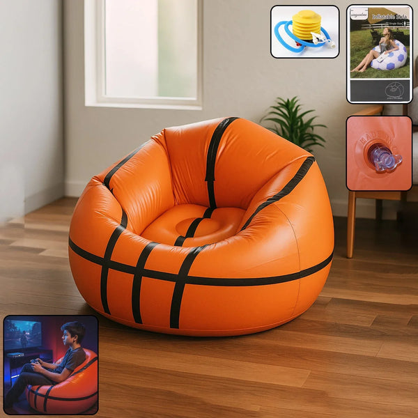 Foldable Sofa, Cartoon Style Inflatable Folding Chair, Ball Chair, Inflatable Sofa for Adults, Kids size (110cm x 85cm) - justgrabit.in | Just Grab It