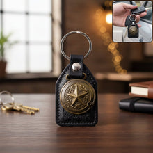 Premium Leather Finish Metal Star Emblem Keychain (1 Pc) - justgrabit.in | Just Grab It
