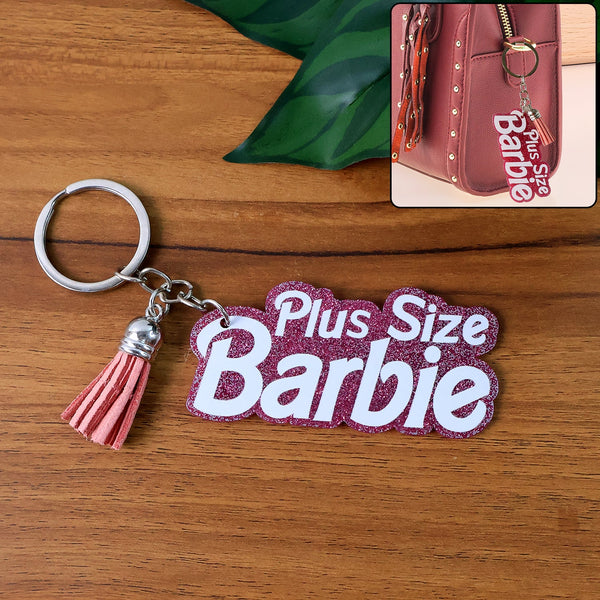 Text Keychain with Glitter Finish and Tassel Charm (1 Pc) - justgrabit.in | Just Grab It