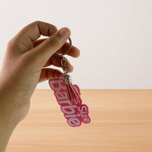 Text Keychain with Glitter Finish and Tassel Charm (1 Pc) - justgrabit.in | Just Grab It