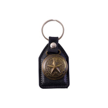 Premium Leather Finish Metal Star Emblem Keychain (1 Pc) - justgrabit.in | Just Grab It