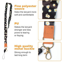 Floral Print Neck Lanyard Strap with Clip Hook & Mobile String (1 Pc) - justgrabit.in | Just Grab It