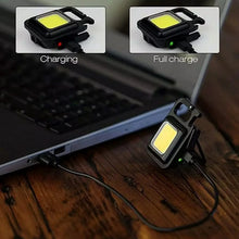 Mini Rechargeable Keychain Flashlight - 4 Light Modes with Folding Bracket & Magnetic Base - justgrabit.in | Just Grab It