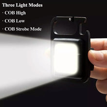 Mini Rechargeable Keychain Flashlight - 4 Light Modes with Folding Bracket & Magnetic Base - justgrabit.in | Just Grab It