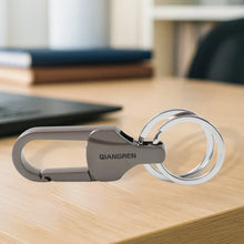 Premium Metal Keychain Carabiner Clip Hook with Dual Key Rings (1 Pc) - justgrabit.in | Just Grab It
