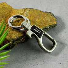 Premium Metal Keychain Carabiner Clip Hook with Dual Key Rings (1 Pc) - justgrabit.in | Just Grab It