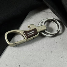Premium Metal Keychain Carabiner Clip Hook with Dual Key Rings (1 Pc) - justgrabit.in | Just Grab It