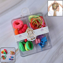 Kids Hair Bands, Rubber Bands & Cute Hair Clips in Storage Box (Mix Design / 1 Set) - Justgrabit Inc.