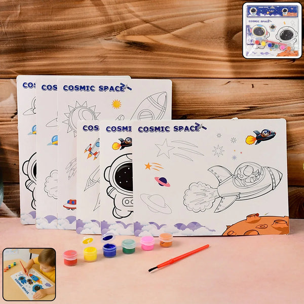 Cosmic Space Theme Kids Painting and Coloring Kit - justgrabit.in | Just Grab It