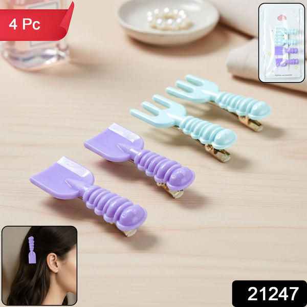 Cute Mini Tool - Shape Decorative Hair Clips (4 Pc) - justgrabit.in | Just Grab It