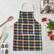 Cotton Checkered Kitchen Apron with Front Pocket (1 Pc) - justgrabit.in | Just Grab It