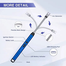 Metal Rechargeable Electric Arc Lighter with Flexible Neck (1 Pc) - Justgrabit Inc.