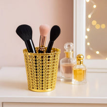 Luxury Golden Decorative Makeup Brush Holder Organizer (1 Pc) - justgrabit.in | Just Grab It