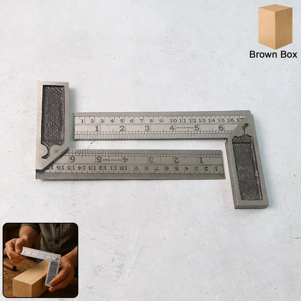 Heavy - Duty Metal Try Square Ruler Set (2 Pc) - justgrabit.in | Just Grab It