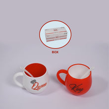 King & Queen Printed Couple Matching Coffee / Tea Plastic Coffee Mug (300ml Set of 2) - justgrabit.in | Just Grab It