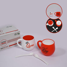 King & Queen Printed Couple Matching Coffee / Tea Plastic Coffee Mug (300ml Set of 2) - justgrabit.in | Just Grab It