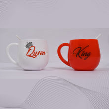King & Queen Printed Couple Matching Coffee / Tea Plastic Coffee Mug (300ml Set of 2) - justgrabit.in | Just Grab It