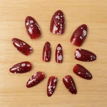 Premium Burgundy Artificial Nai fake nails - (Mix Design / 1 Set) - justgrabit.in | Just Grab It
