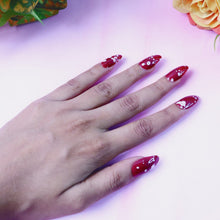 Premium Burgundy Artificial Nai fake nails - (Mix Design / 1 Set) - justgrabit.in | Just Grab It