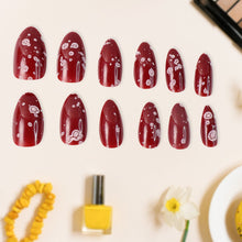 Premium Burgundy Artificial Nai fake nails - (Mix Design / 1 Set) - justgrabit.in | Just Grab It