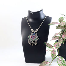 Elegant Traditional Oxidised Temple Motif Long Necklace (1 Pc) - justgrabit.in | Just Grab It