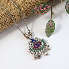 Elegant Traditional Oxidised Temple Motif Long Necklace (1 Pc) - justgrabit.in | Just Grab It