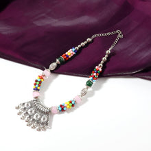 Premium Multicolor Beaded Oxidised Necklace (1 Pc Set) - justgrabit.in | Just Grab It