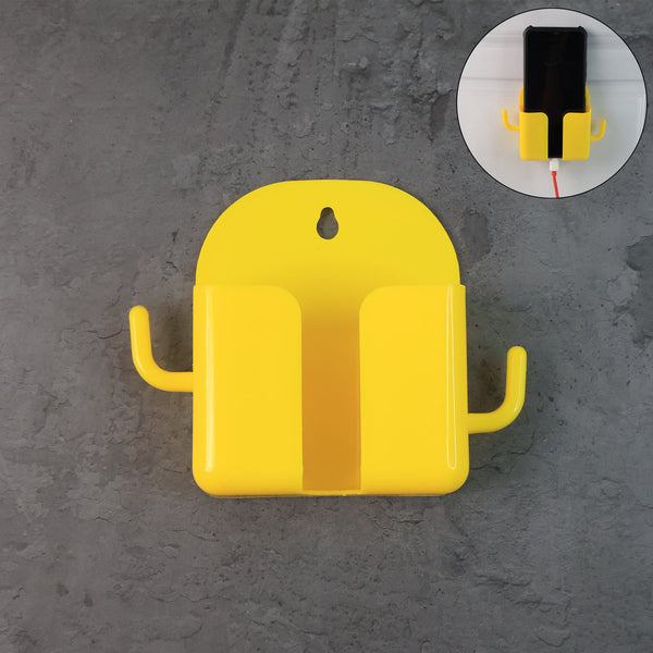 1 Pc Wallmount Mobile Stand With Hook for and stuffs purposes. (Mix Color / 1 Pc) - justgrabit.in | Just Grab It