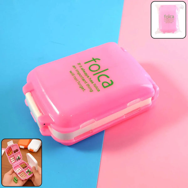 Portable Pink Dual - Sided Pill Organizer Box (1 Pc) - justgrabit.in | Just Grab It