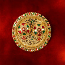 Meenakari Roli–Chawal Pooja Thali - (1 Pc / Mix design) - justgrabit.in | Just Grab It