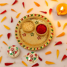 Meenakari Roli–Chawal Pooja Thali - (1 Pc / Mix design) - justgrabit.in | Just Grab It