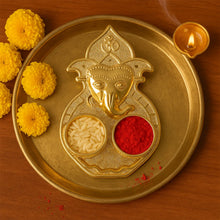 Traditional Golden Lord Ganesha Kumkum Dish (1 Pc) - justgrabit.in | Just Grab It