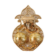 Traditional Golden Lord Ganesha Kumkum Dish (1 Pc) - justgrabit.in | Just Grab It