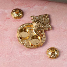 Traditional Golden Lord Ganesha Kumkum Dish (1 Pc) - justgrabit.in | Just Grab It