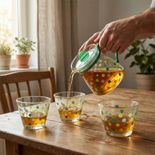 Elegant Glass Tea Pot with Matching Cups Set (1 Set) - justgrabit.in | Just Grab It