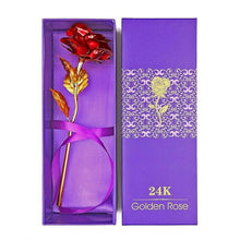 24K Artificial Golden Rose / Gold Red Rose with Gift Box (10 inches) - justgrabit.in | Just Grab It
