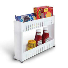 Multipurpose 2 Layer Slim Side Space Saving Storage Organizer Rack Shelf - Justgrabit Inc.