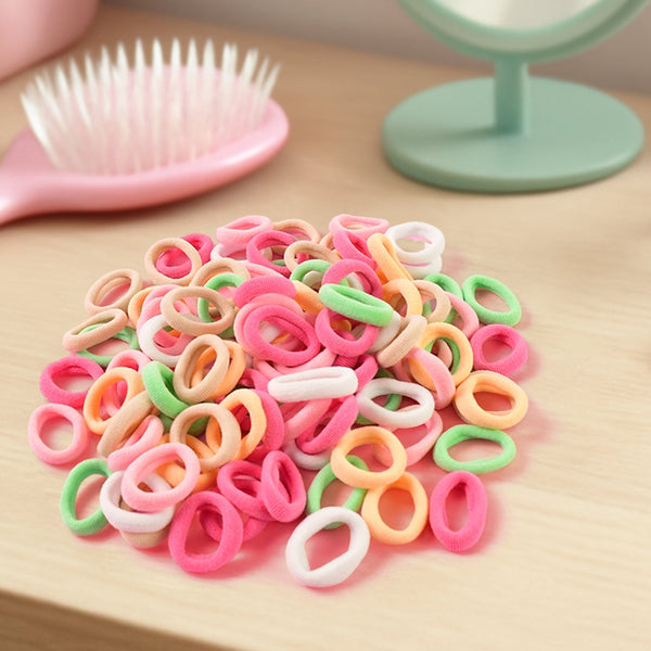 Colorful Soft Elastic Hair Bands Set for Kids & Girls (10 Pkt / 1 Set) - justgrabit.in | Just Grab It